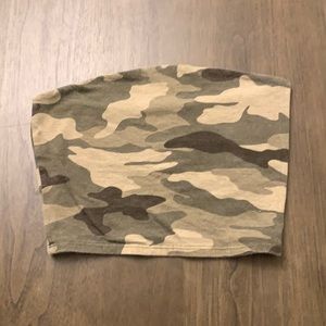 Army print cropped tube top